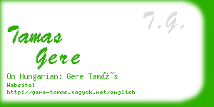 tamas gere business card